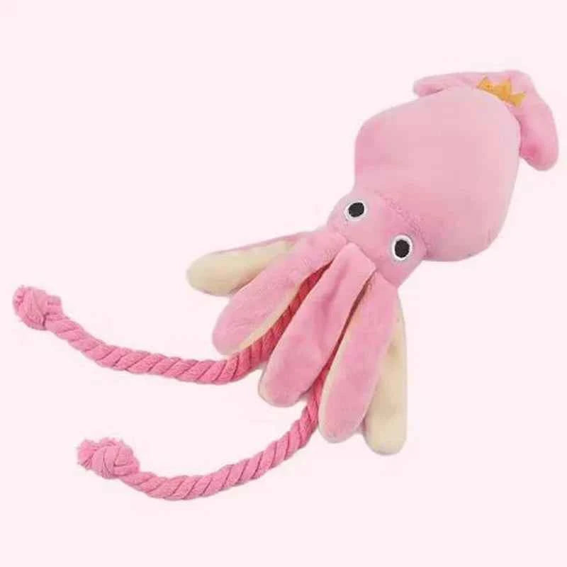 Durable Chew Toys for Pets - Sound-Emitting Cotton Rope Octopus for Healthy Fun