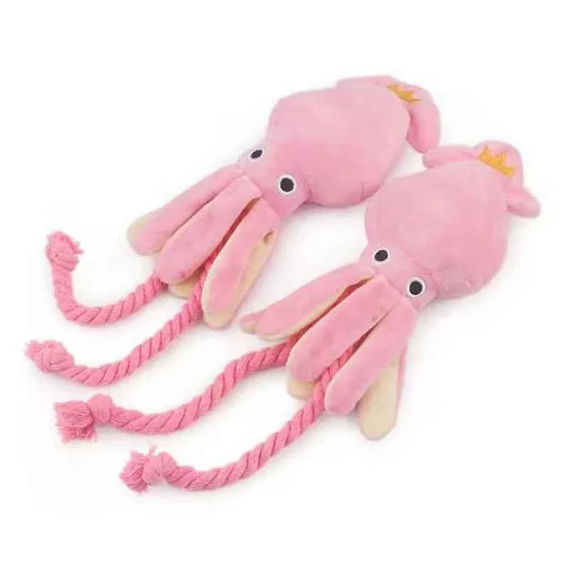 Durable Chew Toys for Pets - Sound-Emitting Cotton Rope Octopus for Healthy Fun