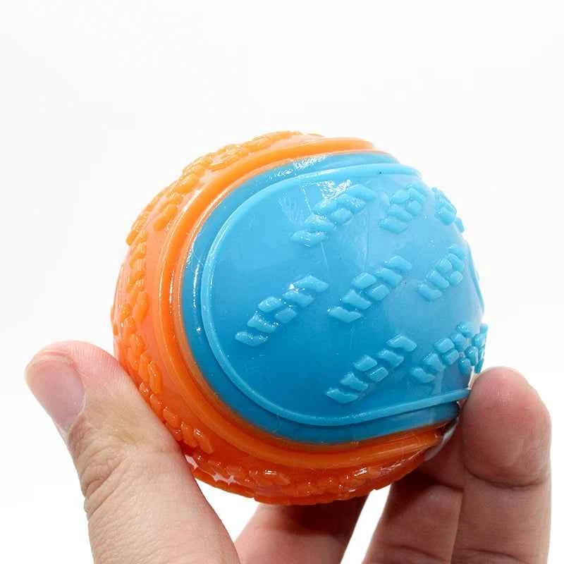 Interactive Dog Toys: Squeaky TPR Ball for Teeth Cleaning and Playtime Fun