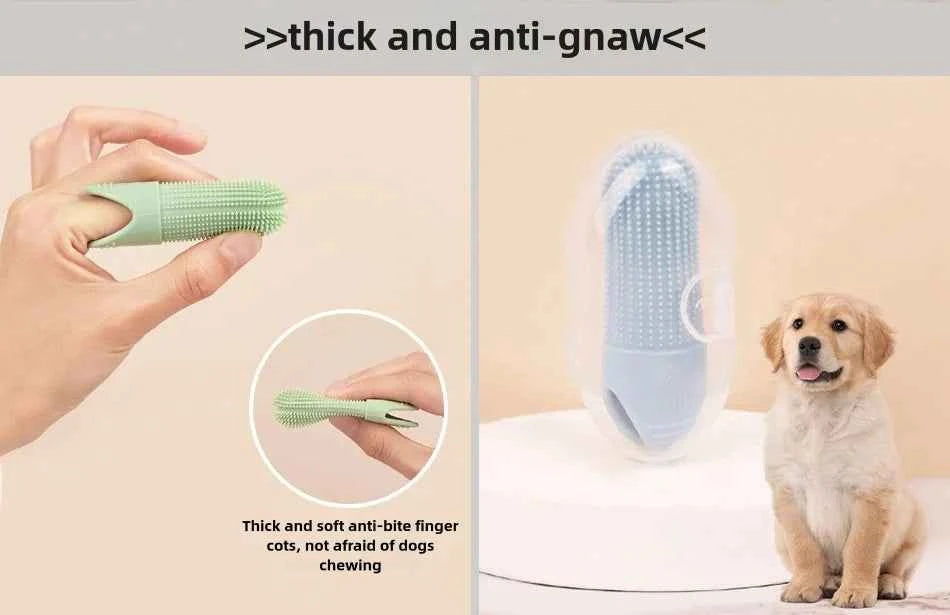 Revolutionary Dog Toothbrush for Dental Care: 360° Cleaning Finger Toothbrush