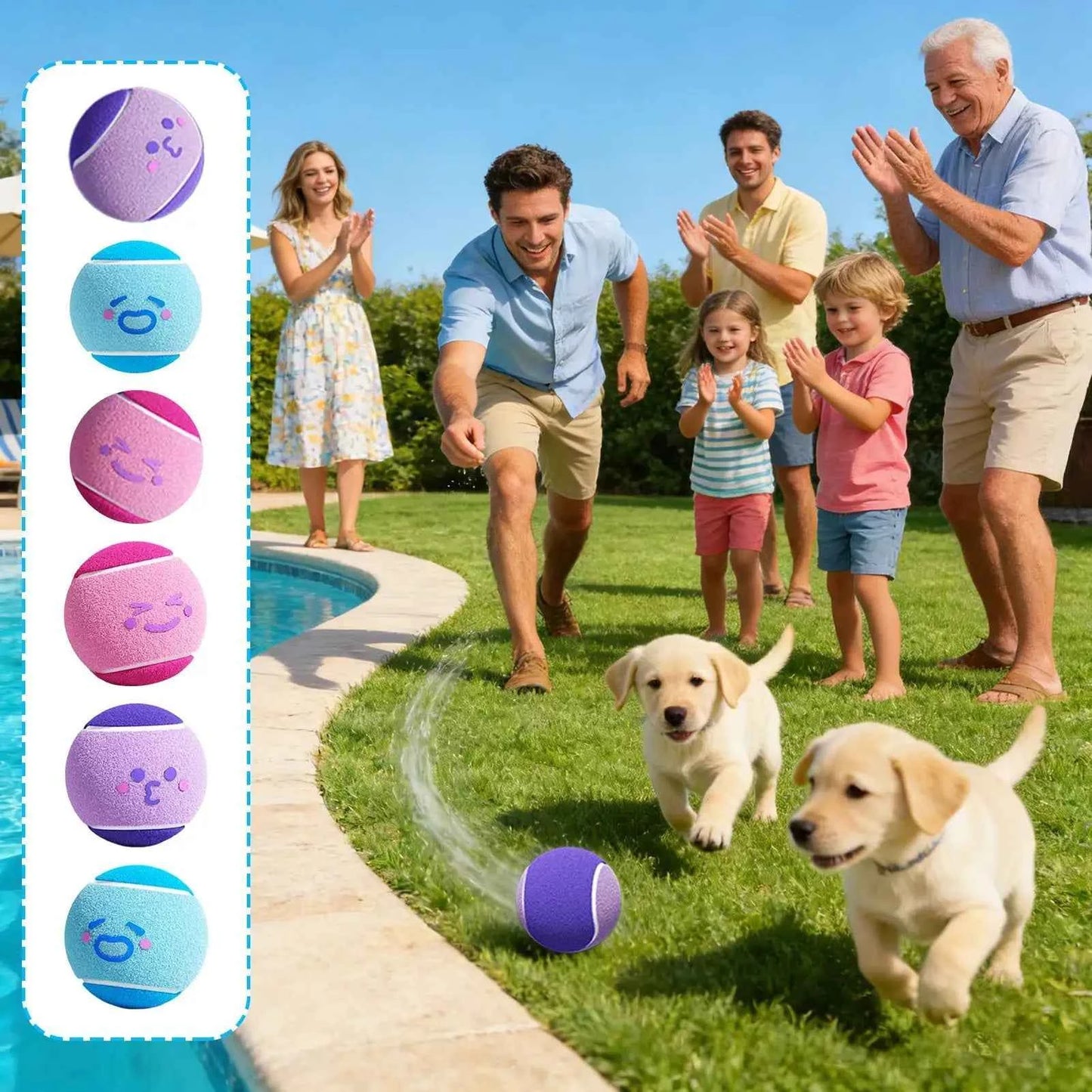 Dog Tennis Balls Set for Exercise - 6 Pack for Fetch and Play