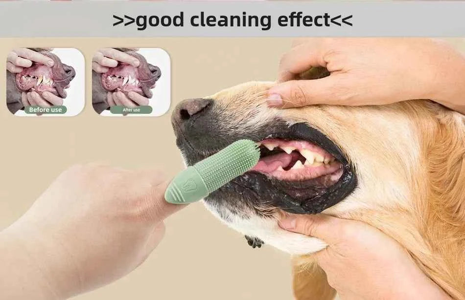 Revolutionary Dog Toothbrush for Dental Care: 360° Cleaning Finger Toothbrush
