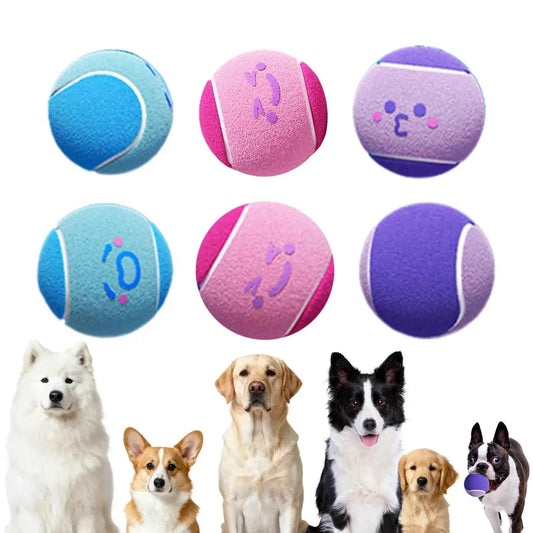Dog Tennis Balls Set for Exercise - 6 Pack for Fetch and Play