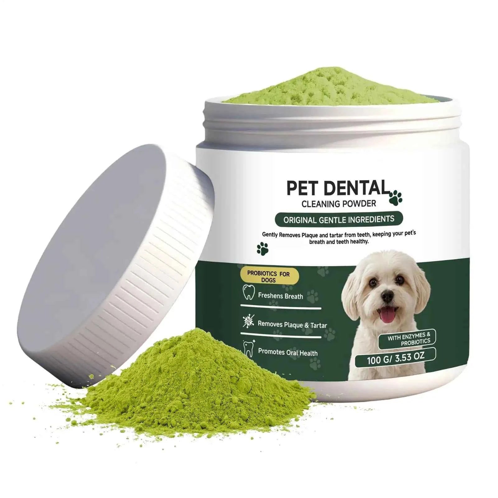 Dog Tooth Cleaning Powder - Effortless Dental Care for Happy, Healthy Pets