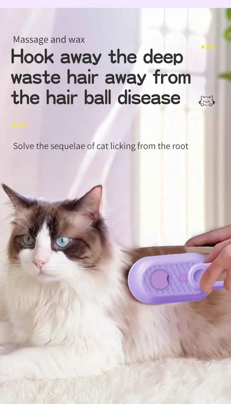 3-in-1 Pet Grooming Steamer Brush: Effortlessly Remove Tangles and Pamper Your Pet