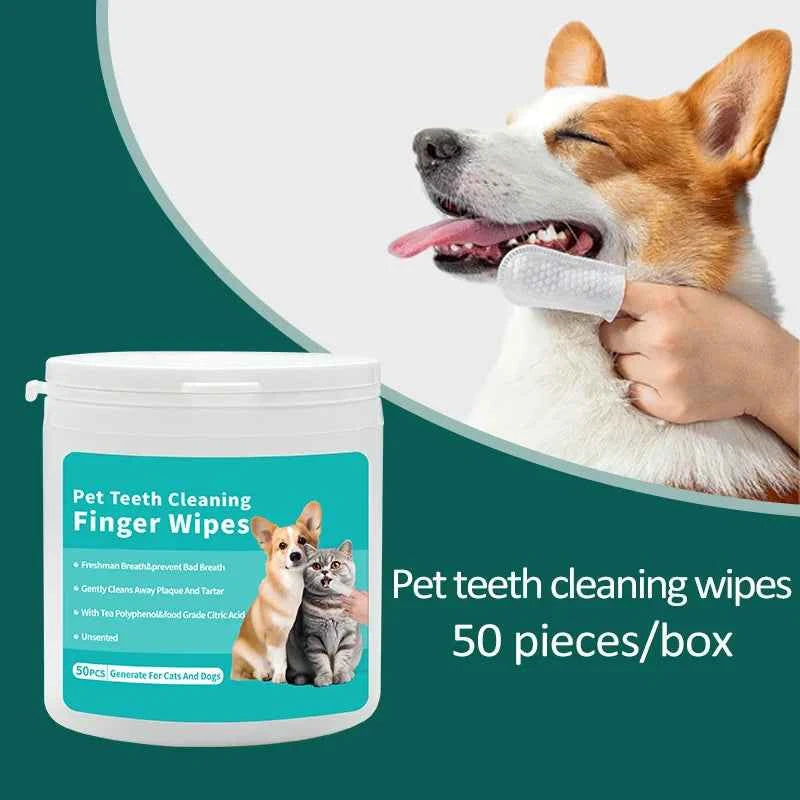 Dog Teeth Cleaning Wipes - Soft, Disposable Oral Care for Happy Pets