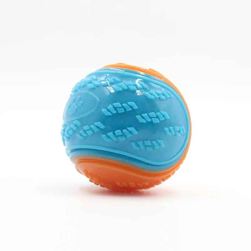 Interactive Dog Toys: Squeaky TPR Ball for Teeth Cleaning and Playtime Fun