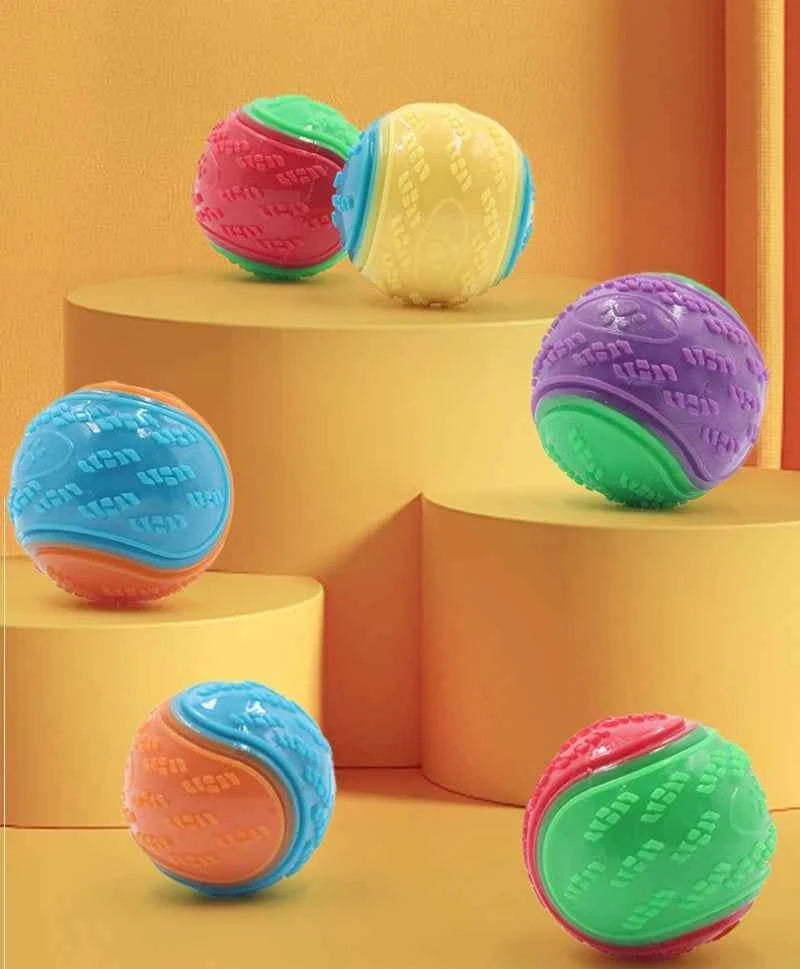 Interactive Dog Toys: Squeaky TPR Ball for Teeth Cleaning and Playtime Fun