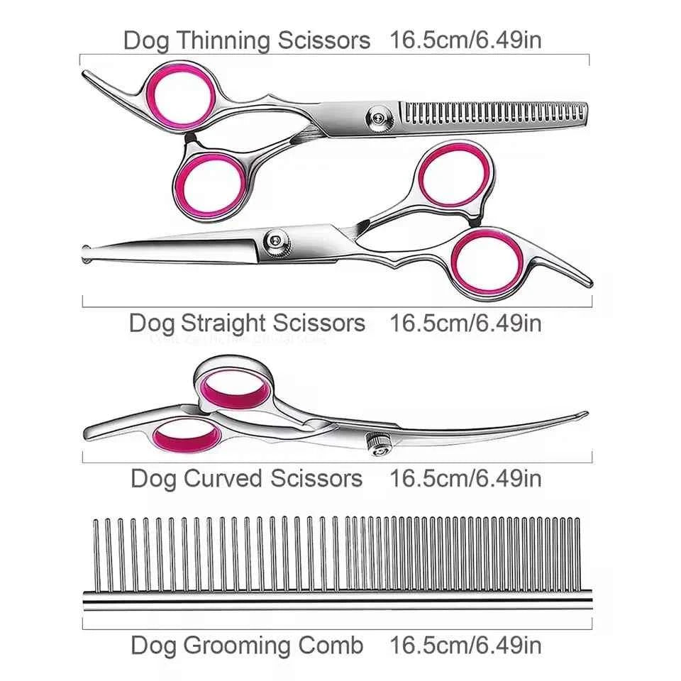 Professional Dog Grooming Scissors Kit - Effortless, Safe Grooming for Your Pets