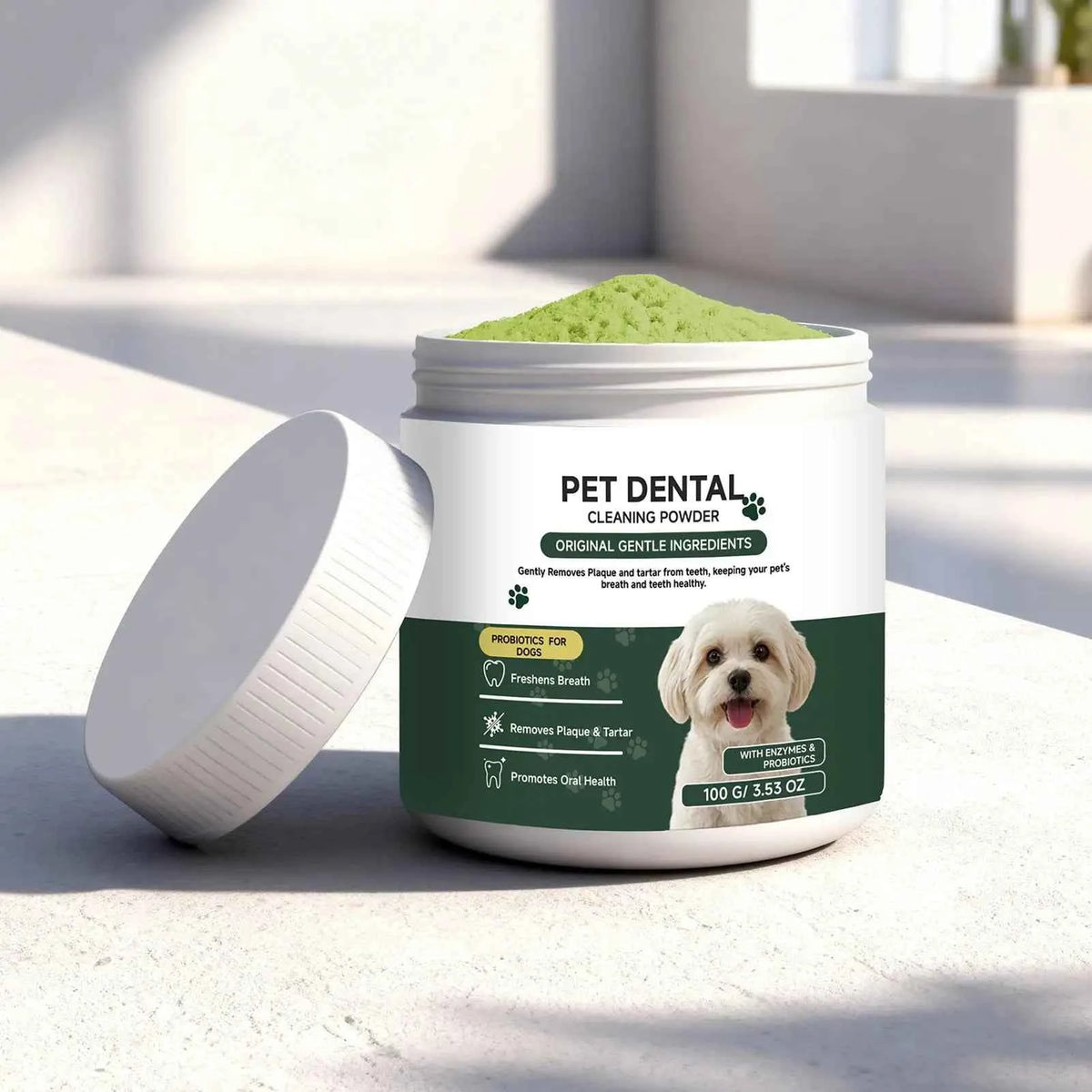 Dog Tooth Cleaning Powder - Effortless Dental Care for Happy, Healthy Pets