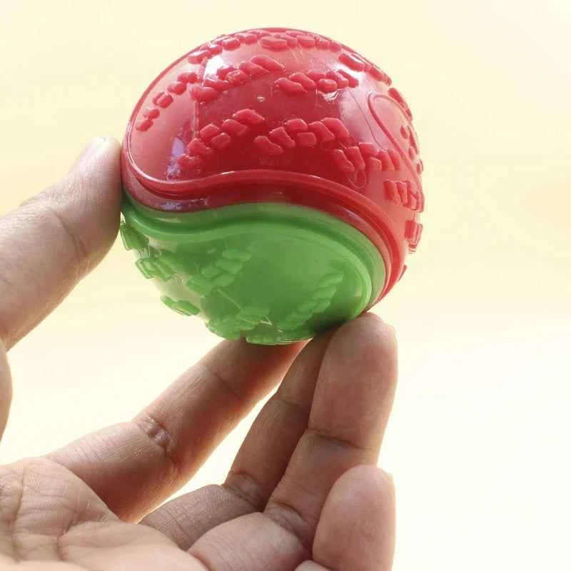 Interactive Dog Toys: Squeaky TPR Ball for Teeth Cleaning and Playtime Fun