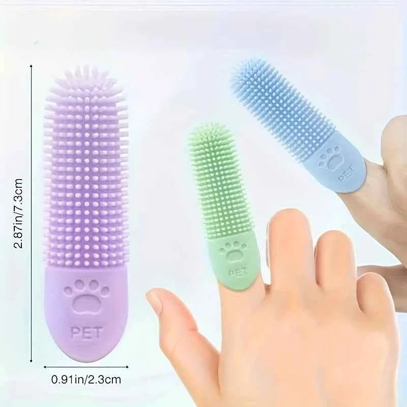 Soft Silicone Dog Toothbrush - 360° Finger Brush for Healthy Teeth and Gums