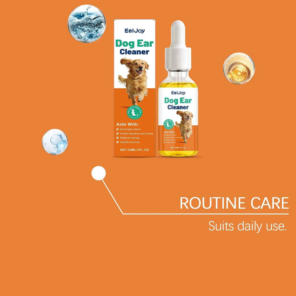 EelJoy Dog Ear Cleaner - Gentle Formula to Eliminate Odors and Relieve Itching