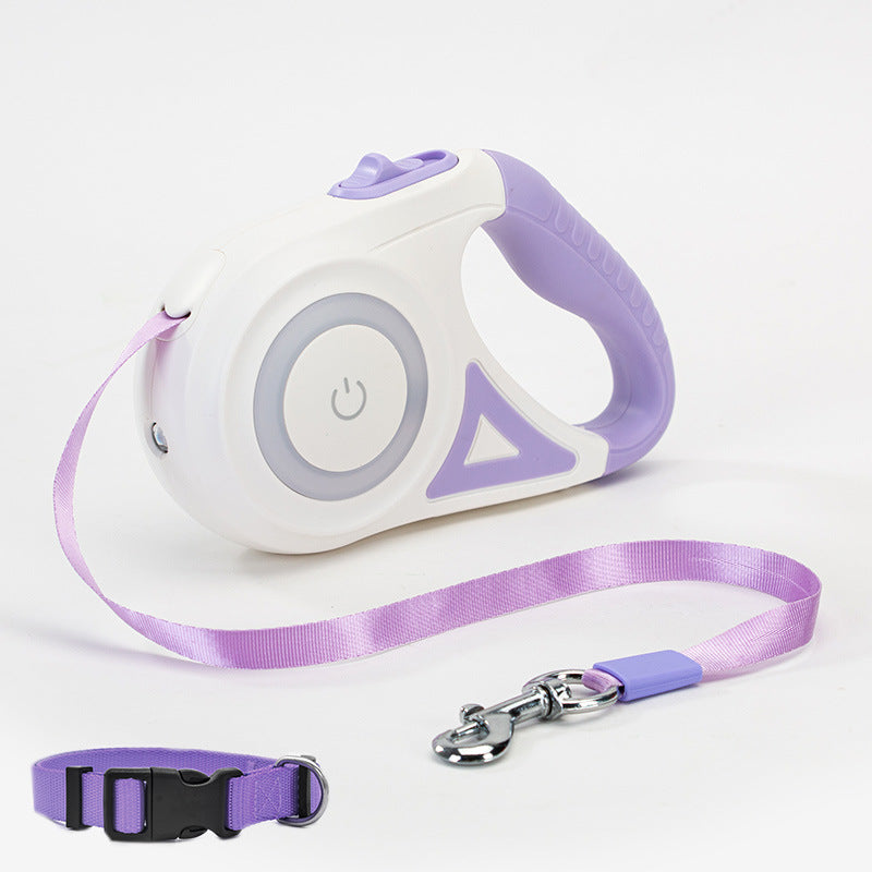 retractable dog leash with collar - Pawlunexa