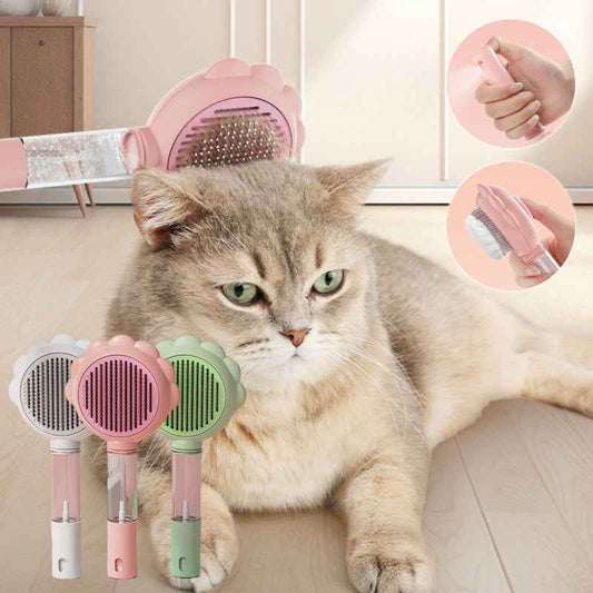 2-in-1 Self-Cleaning Dog Brush