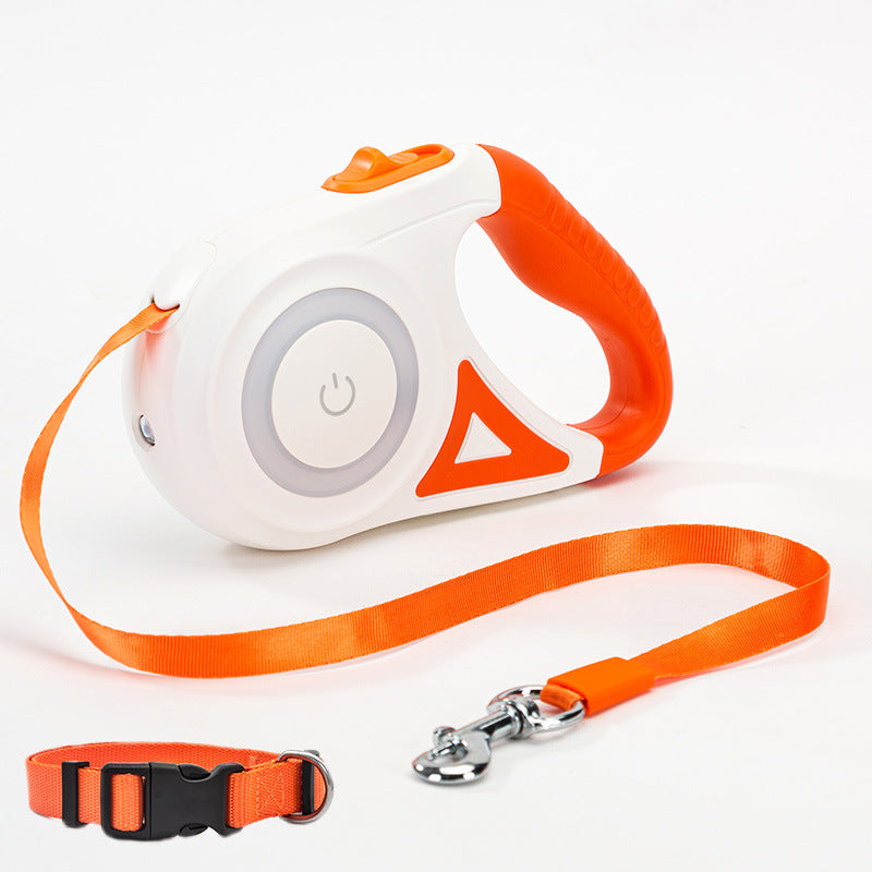 retractable dog leash with collar - Pawlunexa