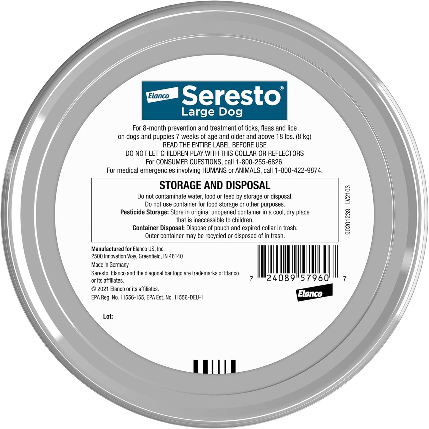 Seresto Flea & Tick Collar For Dogs Over 18 lbs.8 Month's Protection
