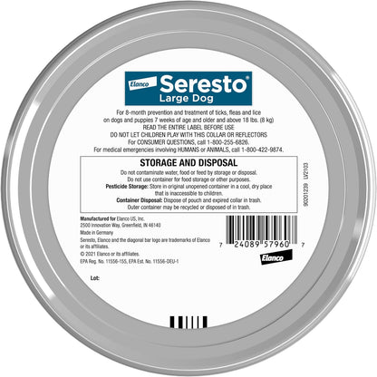 Seresto Flea & Tick Collar For Dogs Over 18 lbs.8 Month's Protection