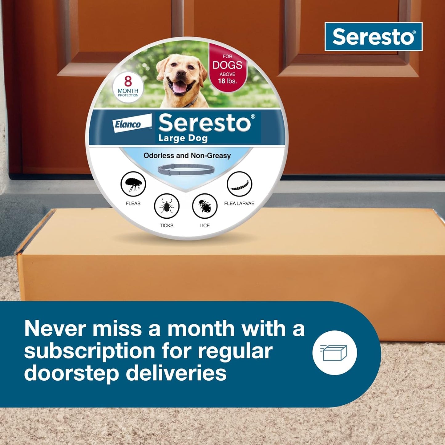 Seresto Flea & Tick Collar For Dogs Over 18 lbs.8 Month's Protection