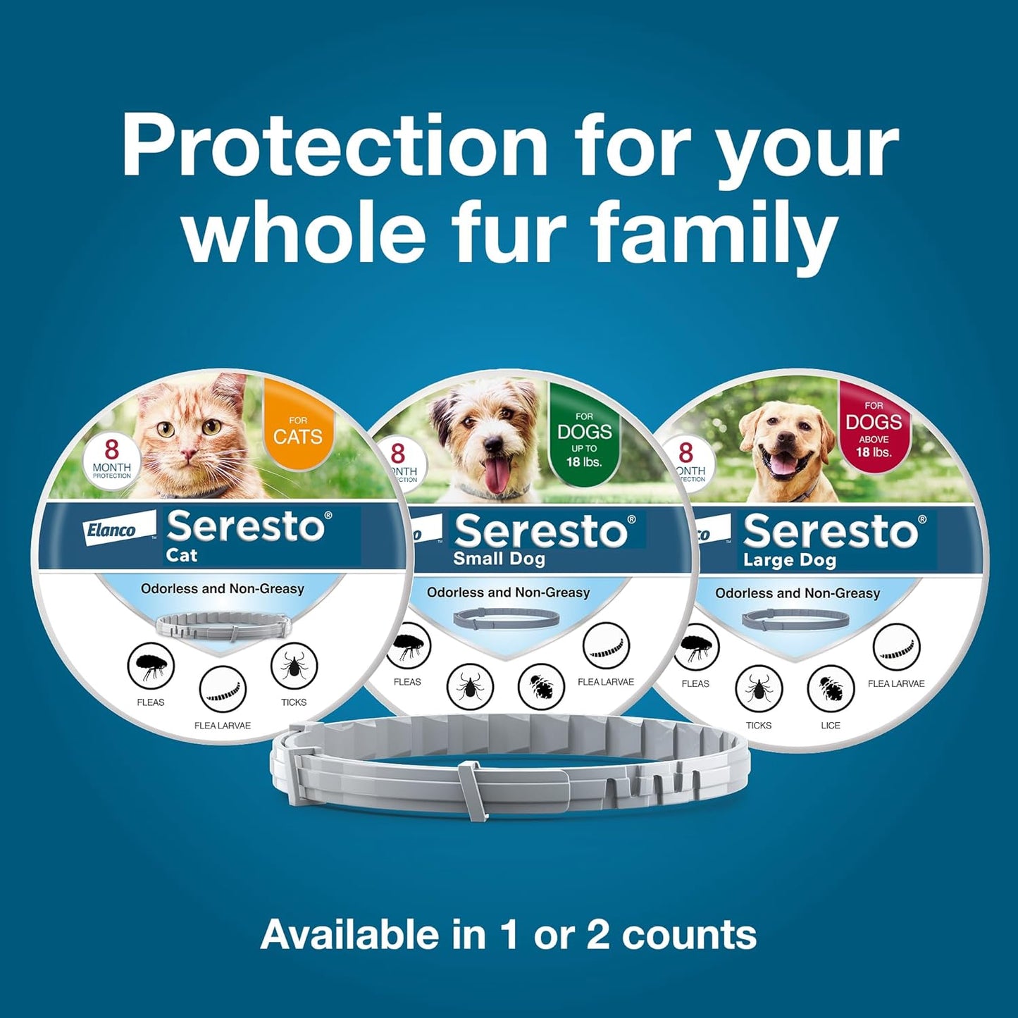 Seresto Flea & Tick Collar For Dogs Over 18 lbs.8 Month's Protection